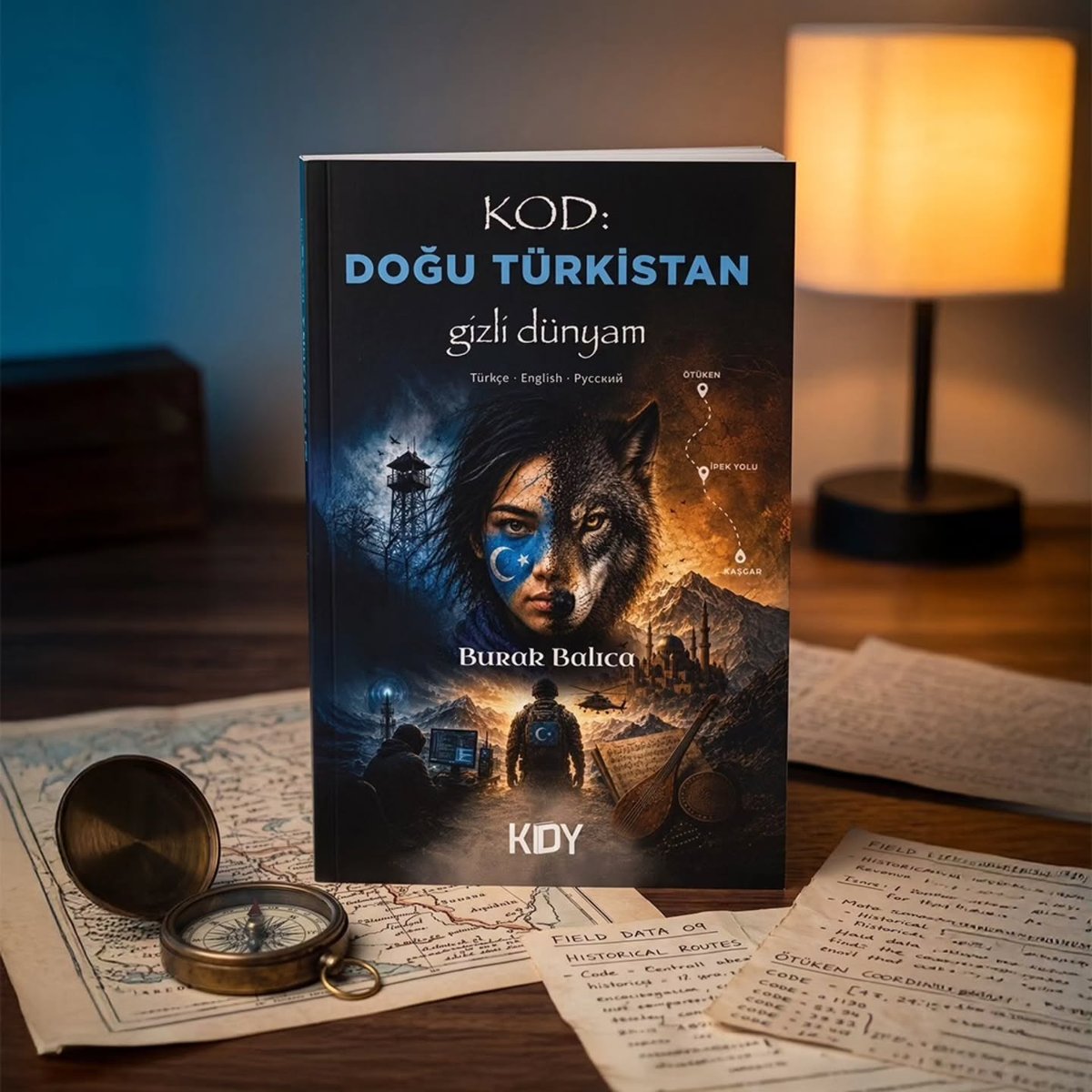 The new book in a staged promotional image from Burak’s own publication.
